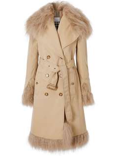 Burberry тренч с отделкой из овчины