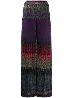 Missoni брюки широкого кроя с вышивкой