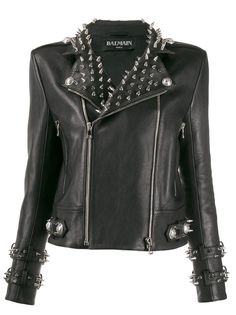 Balmain байкерская куртка с заклепками
