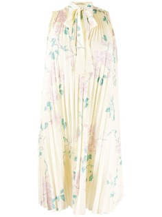 RedValentino плиссированное платье с цветочным принтом