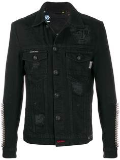 Philipp Plein джинсовая куртка с эффектом потертости