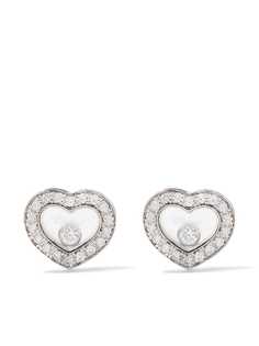 Chopard серьги-гвоздики Happy Diamonds Icons из белого золота