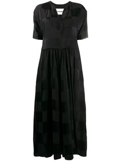 Jil Sander клетчатое платье макси в технике пэчворк