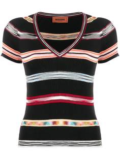 Missoni топ в полоску с короткими рукавами