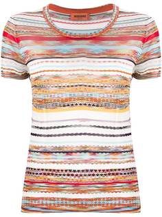 Missoni футболка в технике кроше с полосками