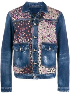 Dsquared2 джинсовая куртка с цветочным принтом
