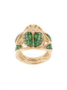 Aurelie Bidermann кольцо Scarab с цаворитами и бриллиантами