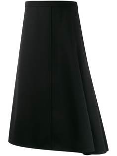 Jil Sander расклешенная юбка миди асимметричного кроя