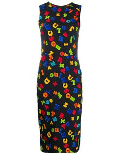 Moschino приталенное платье с принтом