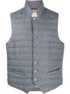 Brunello Cucinelli дутый жилет кроя слим