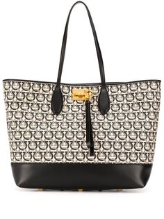 Salvatore Ferragamo жаккардовая сумка-тоут с монограммой