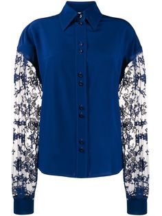 Givenchy блузка с длинными рукавами из цветочного кружева