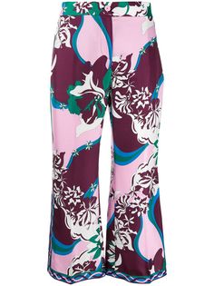 Emilio Pucci укороченные брюки с цветочным принтом