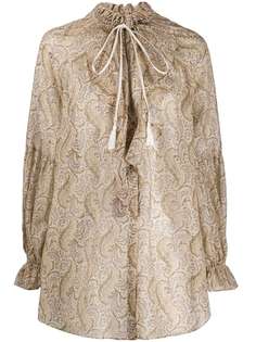 Etro блузка с оборками на воротнике и принтом пейсли