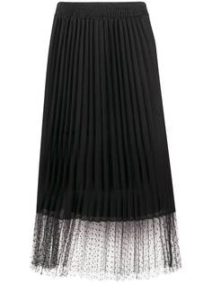 RedValentino плиссированная юбка миди Point dEsprit