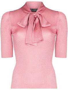 Dolce & Gabbana свитер в рубчик с бантом
