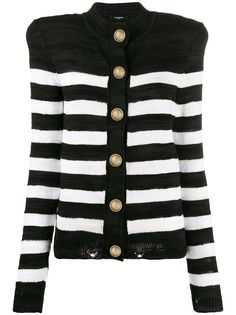 Balmain структурированный кардиган в полоску