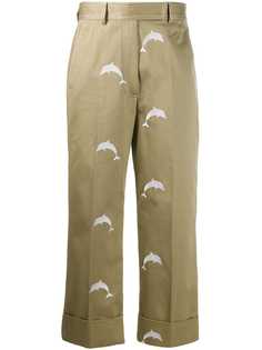 Thom Browne брюки чинос с вышивкой