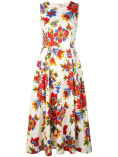 Carolina Herrera расклешенное платье миди с цветочным принтом