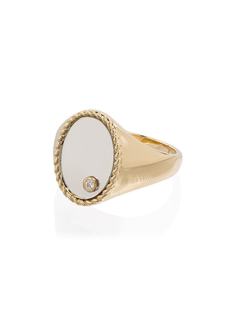 Yvonne Léon золотое кольцо-печатка с бриллиантами