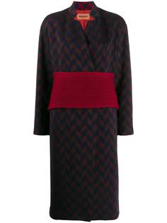 Missoni пальто с трикотажный поясом
