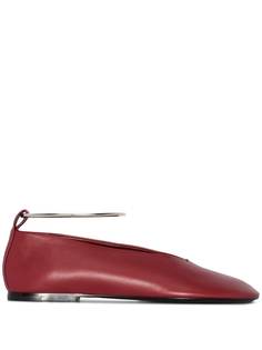 Jil Sander балетки с эффектом металлик