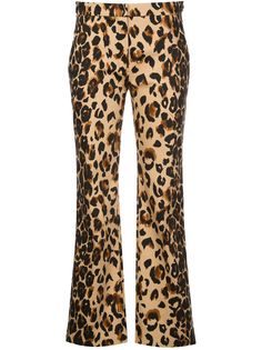 Mugler прямые брюки с леопардовым принтом