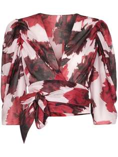 Alexandre Vauthier блузка с запахом и цветочным принтом