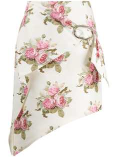 Paco Rabanne юбка с цветочным принтом и запахом