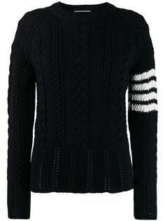 Thom Browne пуловер Aran Cable с полосками 4-Bar