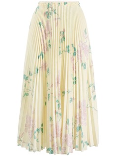 RedValentino плиссированная юбка с цветочным принтом