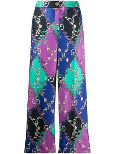 Gucci укороченные брюки с логотипом GG