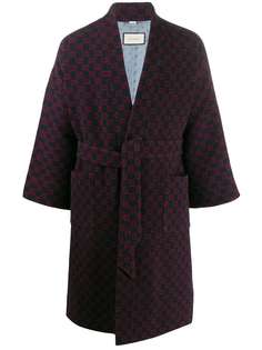 Gucci пальто-кимоно с узором GG