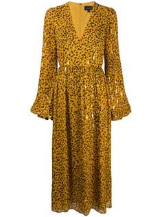 Saloni расклешенное платье с леопардовым принтом