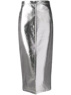 Fendi юбка с завышенной талией и эффектом металлик