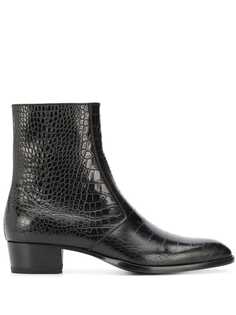 Saint Laurent ботинки Wyatt с тиснением под крокодила