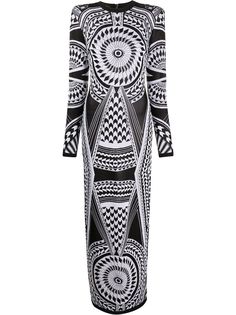 Balmain платье с графичным принтом
