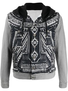 Balmain джинсовая куртка с абстрактным принтом
