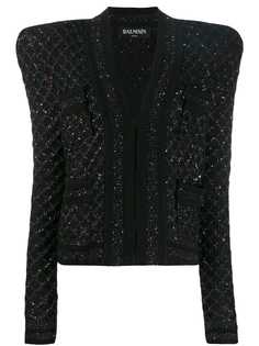 Balmain твидовый жакет с пайетками