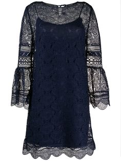 Alberta Ferretti кружевное платье с фестонами