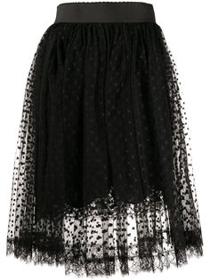 Dolce & Gabbana плиссированная кружевная юбка миди