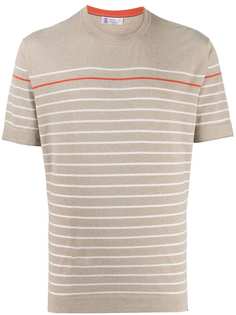 Brunello Cucinelli полосатая футболка тонкой вязки