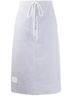 Thom Browne короткая юбка из сирсакера
