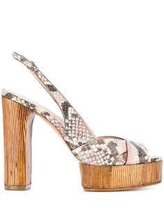 Casadei босоножки Linda на платформе с тиснением под кожу змеи