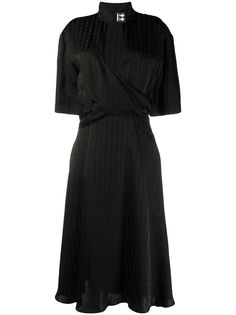Off-White платье с вышитым логотипом и запахом