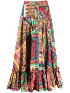 Etro юбка миди в технике пэчворк