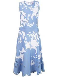 Carolina Herrera жаккардовое платье миди с цветочным узором