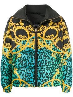 Versace Jeans Couture стеганая куртка с принтом
