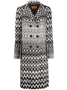 Missoni двубортное пальто с геометричным узором