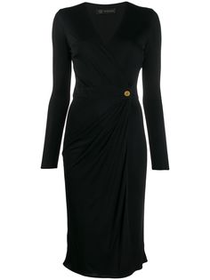 Versace платье с V-образным вырезом и драпировкой